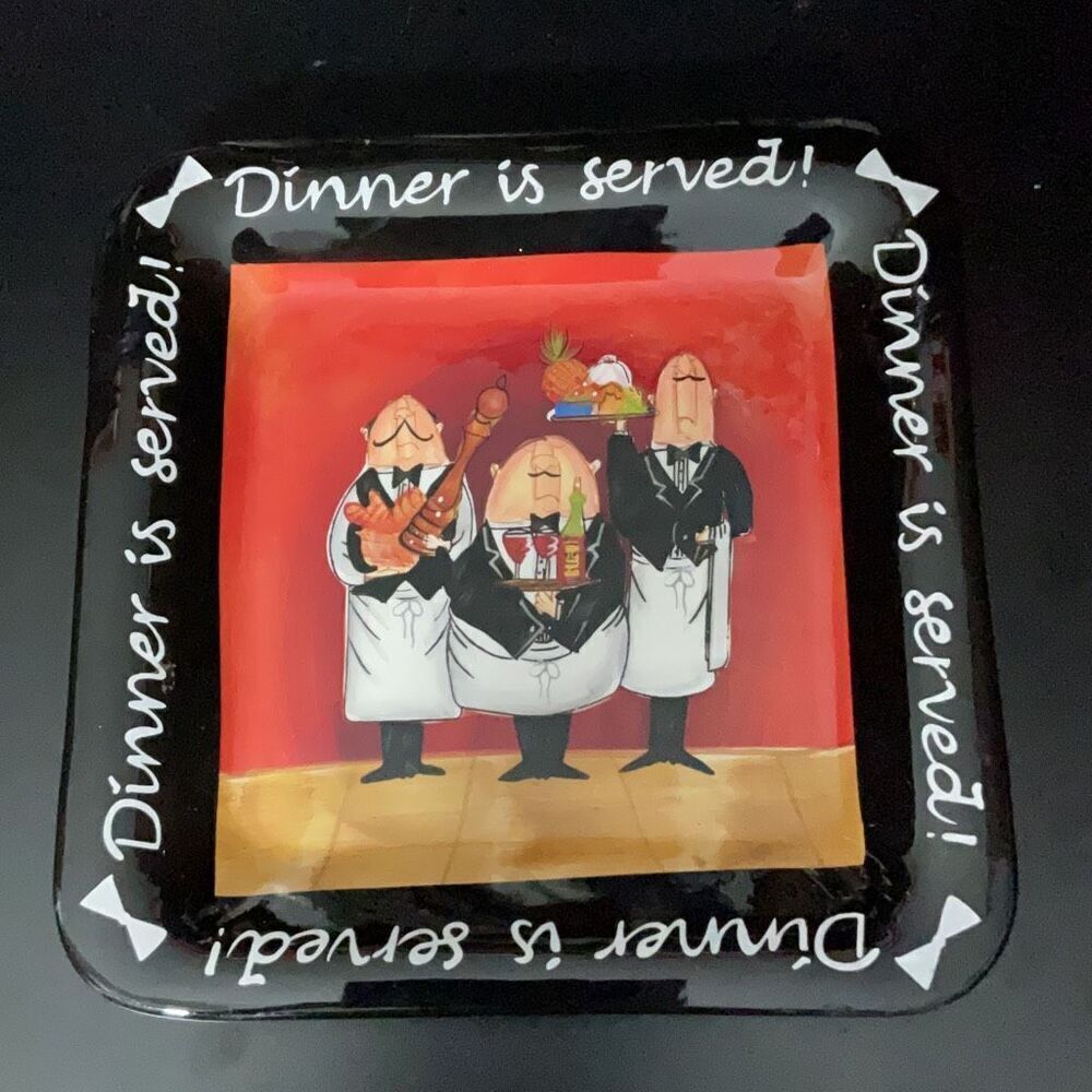 Certified International Tracy Flickinger Dinner is Served Chef Plate Bowl Set
